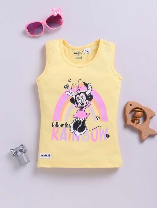 girls printed round neck sleeveless top - 21925056 - Very Small Image - 1