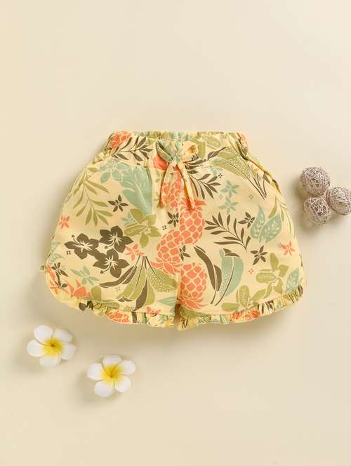 girls floral printed mid rise short - 21925857 - Very Small Image - 1