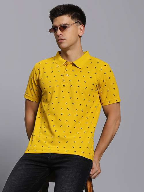 men printed short sleeve regular fit polo t-shirt - 21931037 - Very Small Image - 1