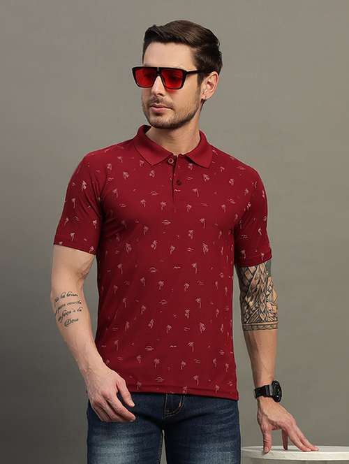 men printed short sleeve regular fit polo t-shirt - 21931048 - Very Small Image - 1