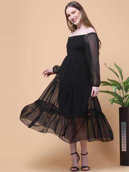 women self designed puff sleeve tiered dress - 21931975 - Very Small Image - 1