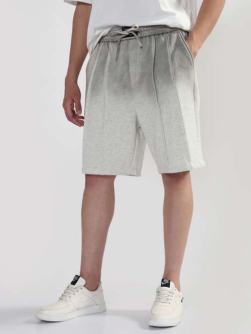men grey ombre printed low rise relaxed fit shorts - 21933432 - Very Small Image - 1