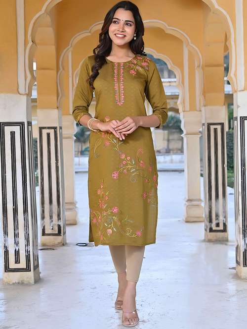 women three quarter sleeve straight kurta - 21933987 - Very Small Image - 1