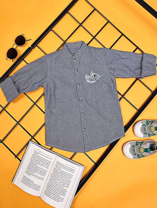 boys striped long sleeve casual shirt - 21934707 - Very Small Image - 1