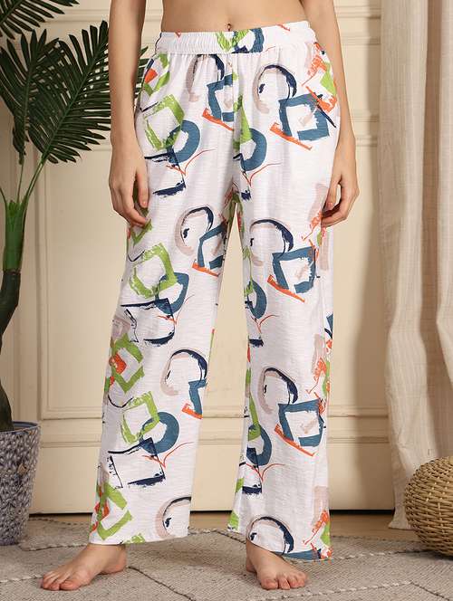 women printed mid rise full length pajama - 21939487 - Very Small Image - 1