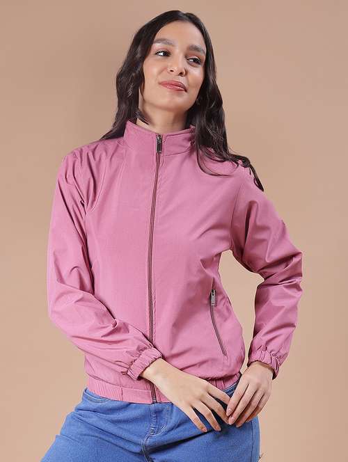 women solid long sleeve windcheater jacket - 21940619 - Very Small Image - 1