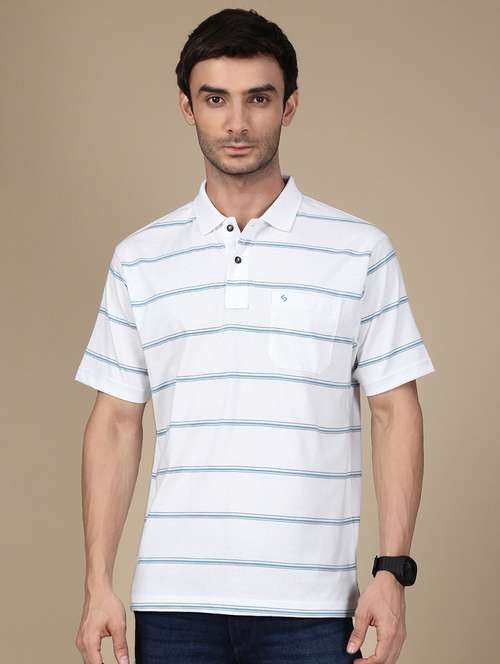 men striped short sleeve regular fit polo t-shirt - 21941385 - Very Small Image - 1