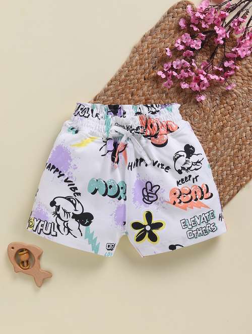 girls printed mid rise shorts - 21947607 - Very Small Image - 1
