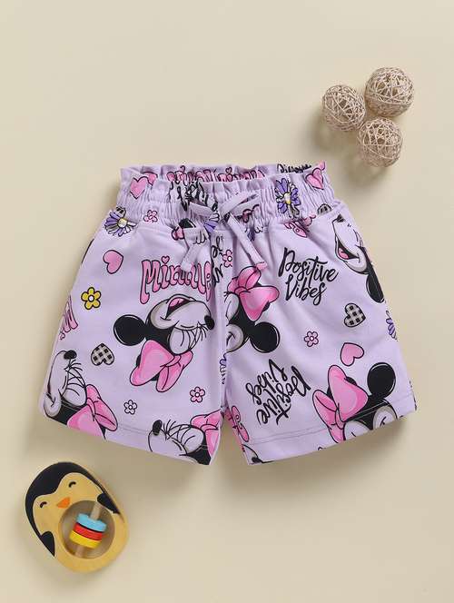 girls printed mid rise shorts - 21947610 - Very Small Image - 1