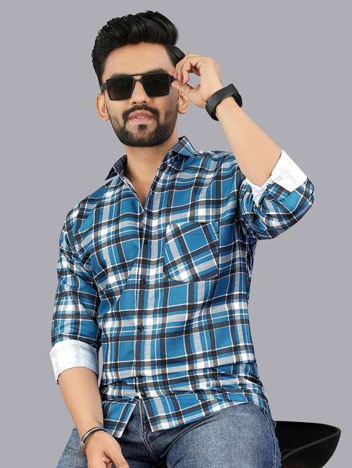 men checkered long sleeve regular fit casual shirt - 21947940 - Very Small Image - 1