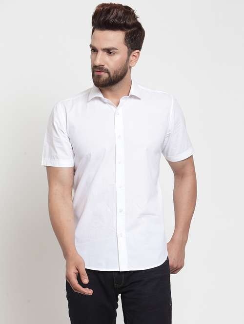 men solid short sleeve regular fit casual shirt - 21951808 - Very Small Image - 1