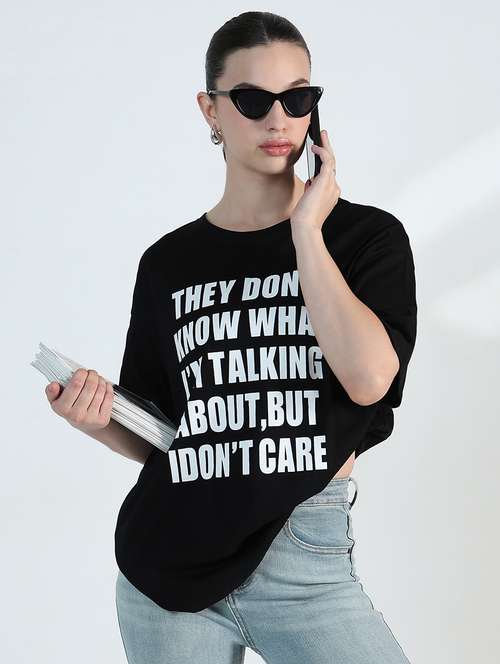 women printed drop shoulder oversized t-shirt - 21955778 - Very Small Image - 1