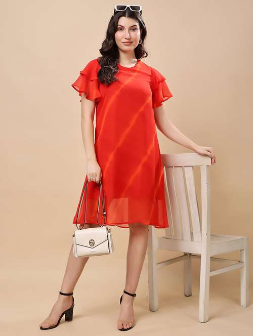 women tie & dye flared sleeve a-line dress - 21957868 - Very Small Image - 1