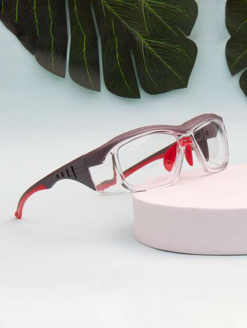 unisex transparent-grey-red  wrap around sports sunglasses - 21964959 - Very Small Image - 1