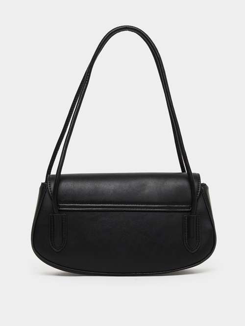 women black pu solid handbag - 21971422 - Very Small Image - 1