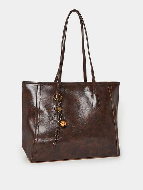 brown pu bell tassel detail handbag - 21971501 - Very Small Image - 1
