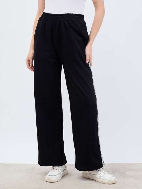 women black tapered high rise track pant - 21971772 - Very Small Image - 1