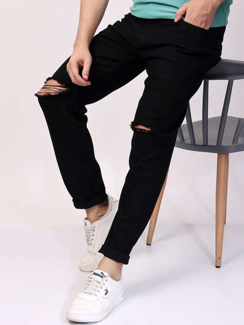 Men Solid Mid Rise Slim Fit Jean - 21980985 - Very Small Image - 1