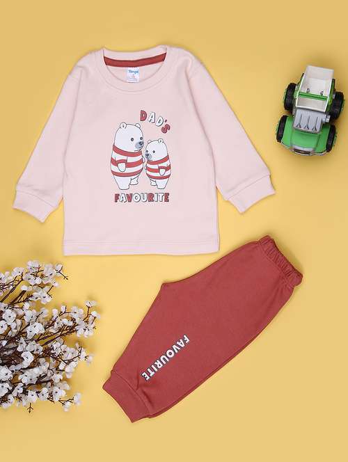 kids printed t-shirt and pajama co-ord set - 21982613 - Very Small Image - 1