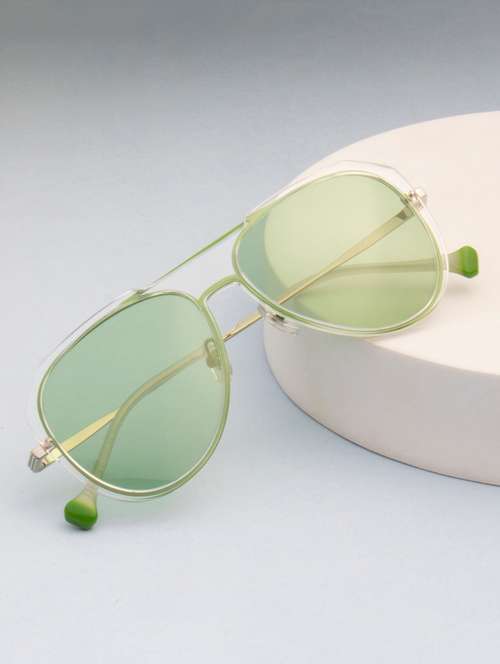 ted smith unisex green aviator metal sunglasses with polarised lens - 21983074 - Very Small Image - 1