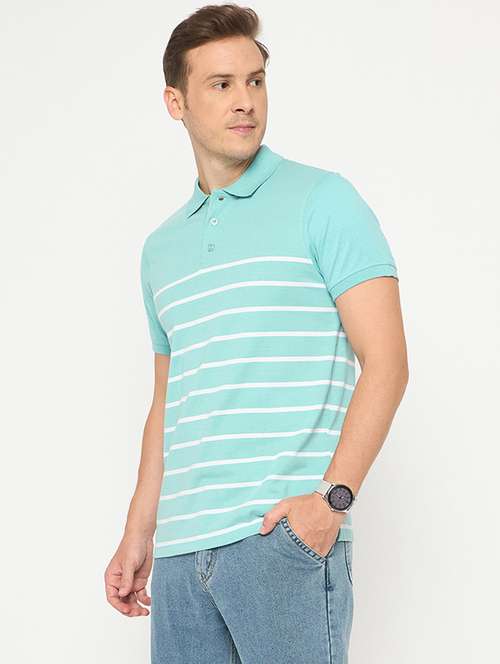 men striped short sleeve polo t-shirt - 21986290 - Very Small Image - 1