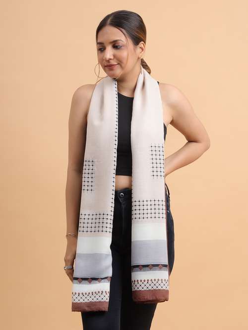 women printed viscose scarf   - 21986809 - Very Small Image - 1