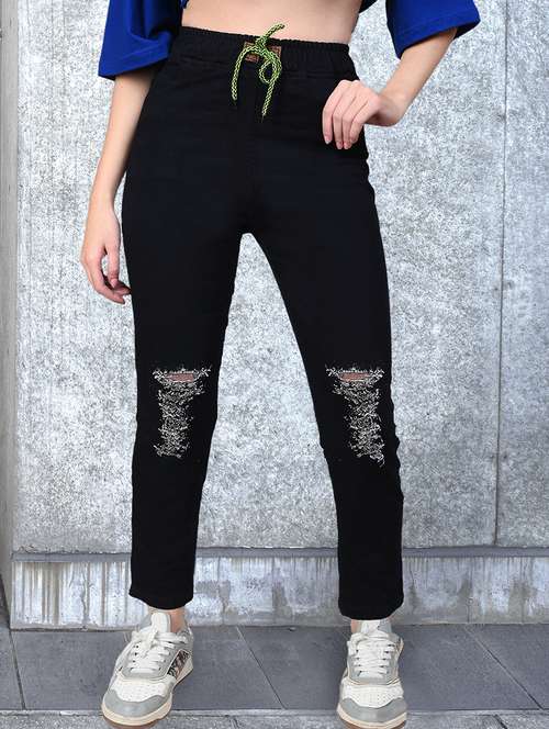 women distressed mid rise slim fit jean - 21997913 - Very Small Image - 1