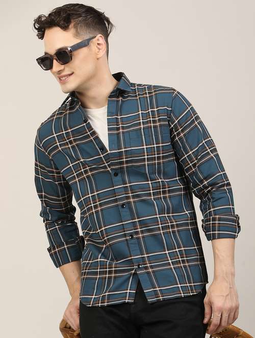 men checkered long sleeve regular fit casual shirt - 21997932 - Very Small Image - 1