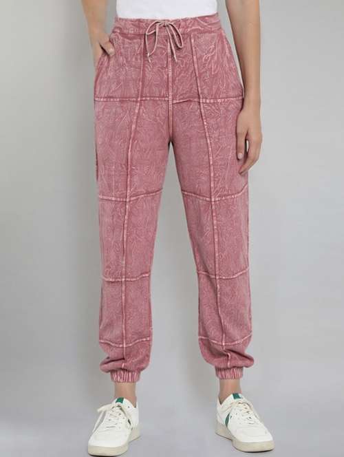 women solid high rise relaxed fit jogger - 22004426 - Very Small Image - 1