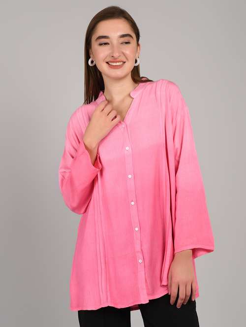 women ombre print long sleeve shirt - 22004461 - Very Small Image - 1