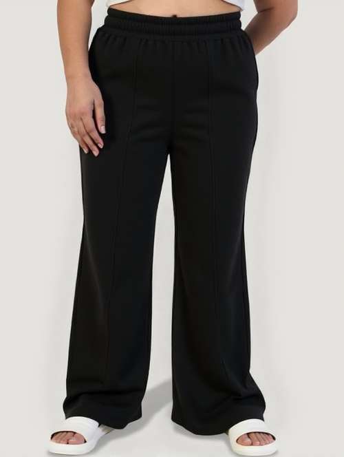 women black solid mid rise straight trouser - 22004535 - Very Small Image - 1