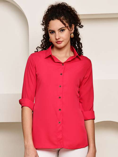 women solid long sleeve regular fit shirt - 22007915 - Very Small Image - 1