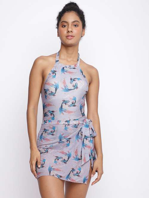 women lavender printed cover up skirt - 22008748 - Very Small Image - 1