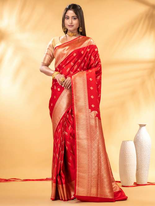 women self design banarasi saree with blouse - 22011332 - Very Small Image - 1