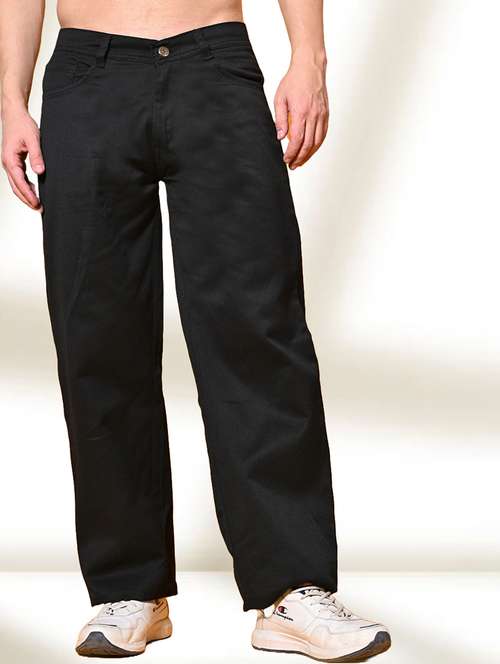 men plain mid rise straight fit jeans - 22012337 - Very Small Image - 1