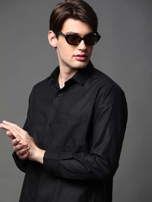 men solid long sleeve regular fit casual shirt - 22013049 - Very Small Image - 1
