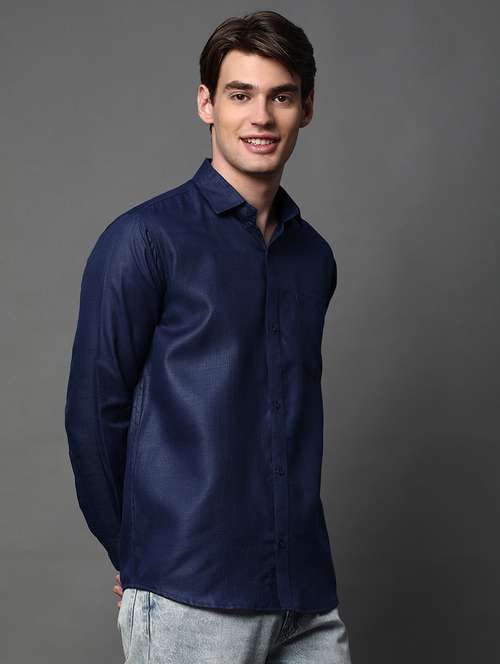men solid long sleeve regular fit casual shirt - 22013083 - Very Small Image - 1