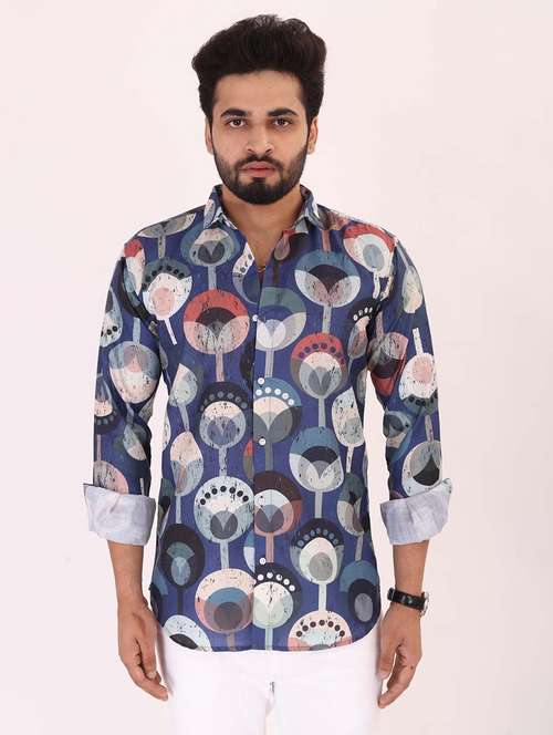 men printed long sleeve regular fit casual shirt - 22013195 - Very Small Image - 1