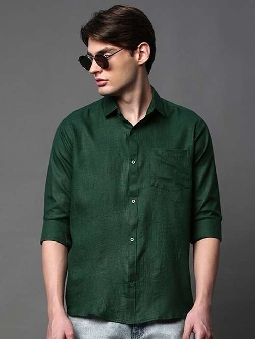 men solid long sleeve regular fit casual shirt - 22013208 - Very Small Image - 1