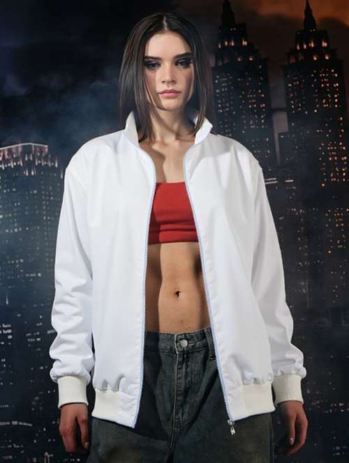 women solid long sleeve windcheater jacket - 22026196 - Very Small Image - 1