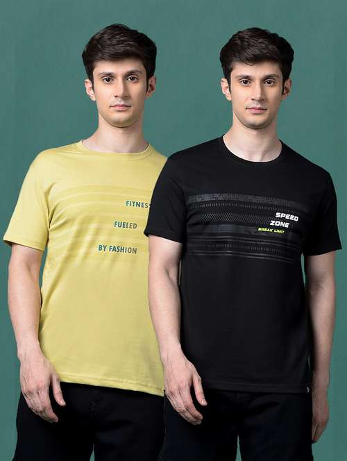 men pack of 2 printed short sleeve regular fit t-shirt - 22026607 - Very Small Image - 1