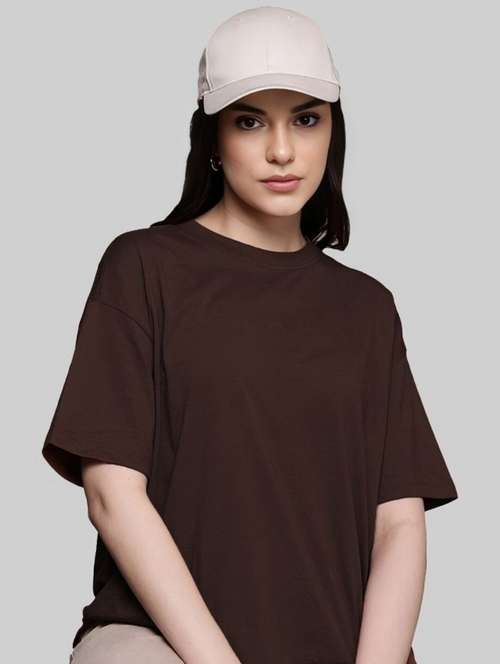 women solid short sleeve oversized t-shirt - 22030656 - Very Small Image - 1