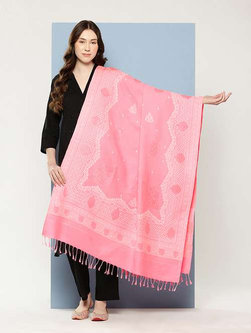 women self design reversible shawl - 22033703 - Very Small Image - 1