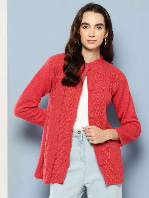 women self design long sleeve cardigan - 22033809 - Very Small Image - 1