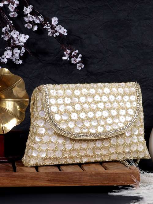 women embellished clutch with flap - 22041135 - Very Small Image - 1