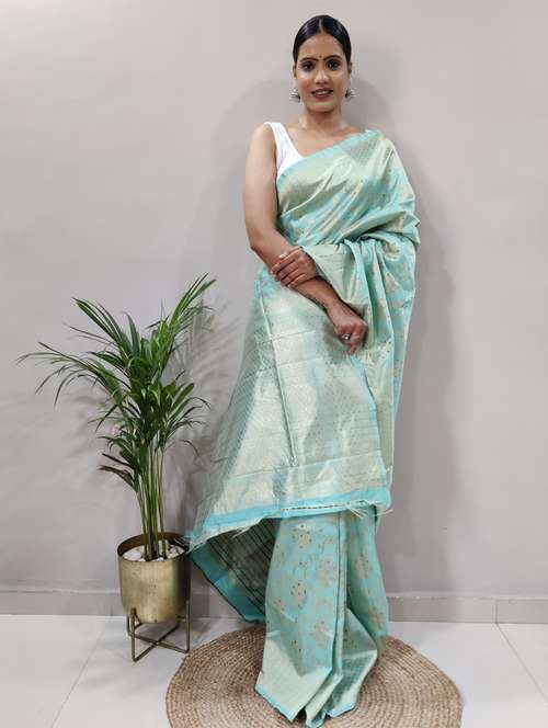 women self design banarasi saree with blouse - 22041536 - Very Small Image - 1