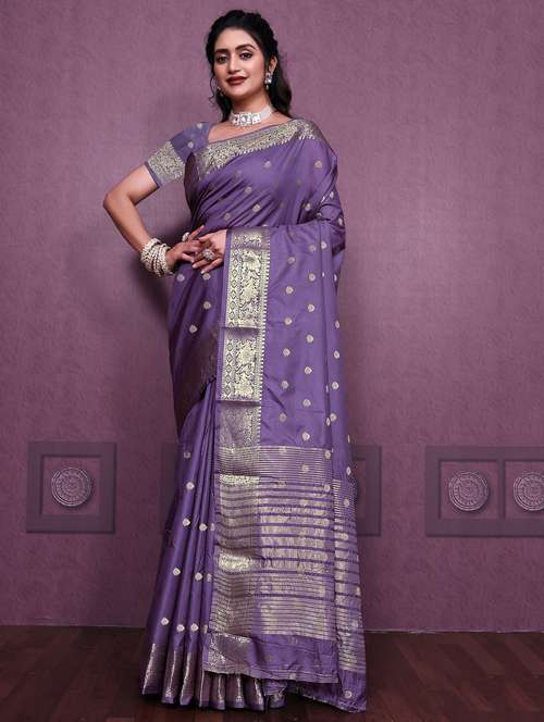 women self design banarasi saree with blouse - 22041823 - Very Small Image - 1