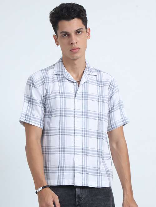 men checkered short sleeve regular fit shirt - 22052224 - Very Small Image - 1