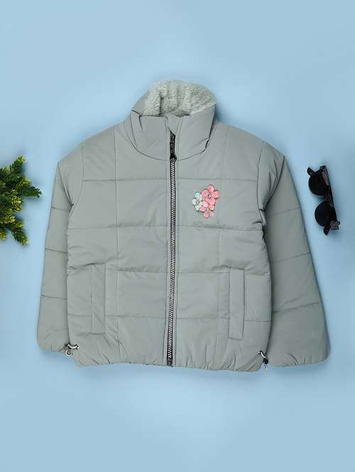 kids solid long sleeve quilted jacket - 22053182 - Very Small Image - 1