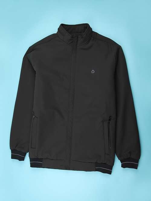 men solid  stand collar long sleeve casual jacket - 22053507 - Very Small Image - 1